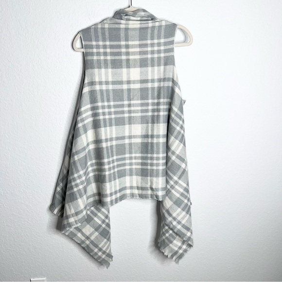 Seven Islands Cardigan Women One Size Draped Shawl Sweater Gray Open Front B18 - Picture 5 of 6